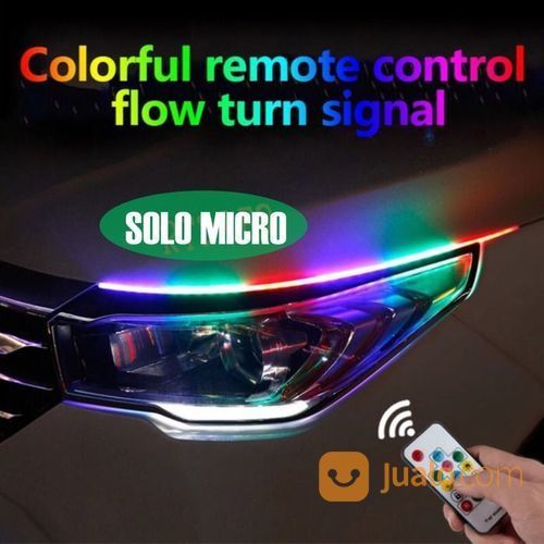 Lampu Alis RGB Drl Flexibel Slim RGB Remote Rubah Warna 30 Cm R166