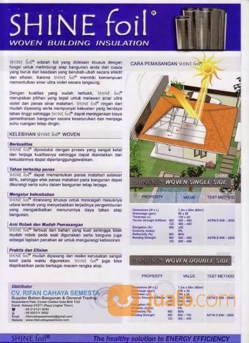 Aluminium Foil Woven - Shine Foil / Lapisan Peredam Panas