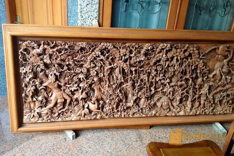 Relief ramayana ukiran khas Bali asli mewah antik elegan
