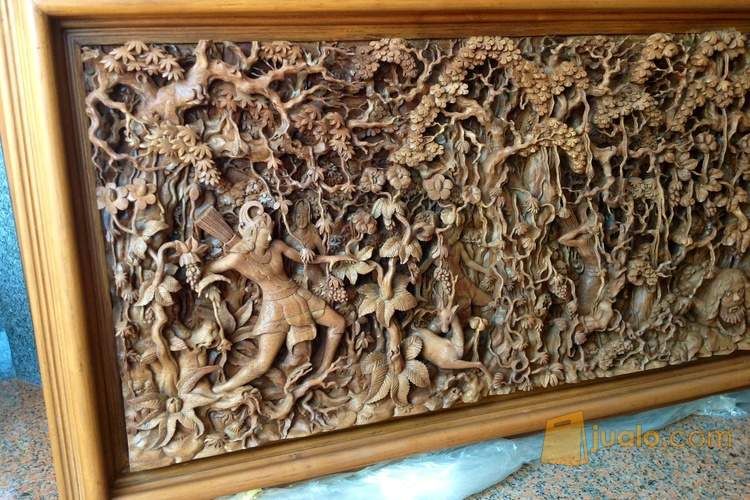 Relief ramayana ukiran khas Bali asli mewah antik elegan