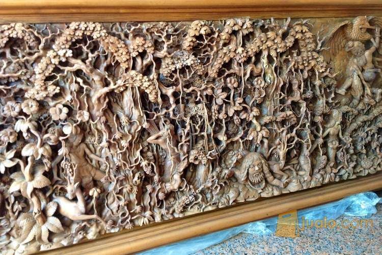 Relief ramayana ukiran khas Bali asli mewah antik elegan