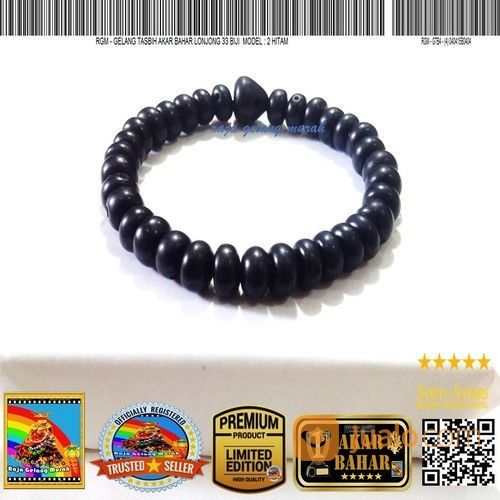 Gelang Tasbih Akar Bahar Lonjong 33 Biji Model 2 Hitam
