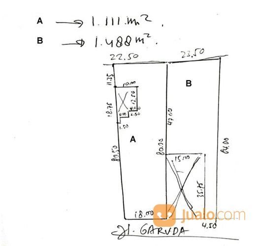 Tanah Jl. Garuda Kemayoran 2551 M2 Ngantong Hoki 80 Meter Stasiun Kemayoran