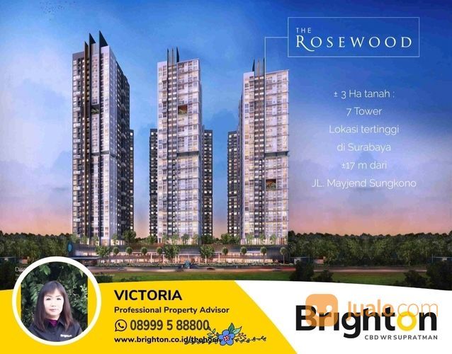 Darmo Hill Apartemen. Lokasi Tertinggi Di Surabaya. Hanya 17m Dari Jl. Mayjen Sungkono