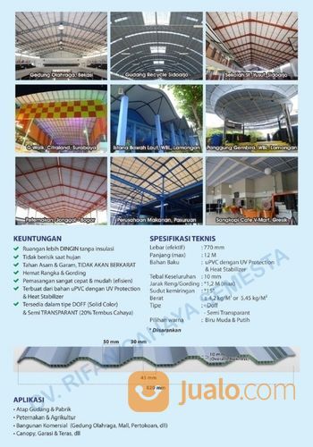 Atap UPVC Rooftop - 5 Meter