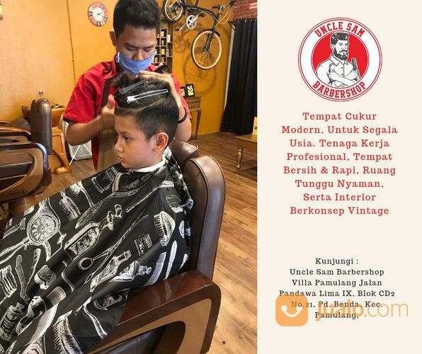 Potong Rambut Dan Cuci Hanya 35.000 Di Uncle Sam Barbershop