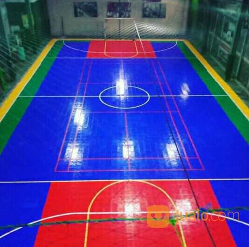 Jaring Dan Lantai Interlock Lapangan Futsal Komplit Dengan Gawang