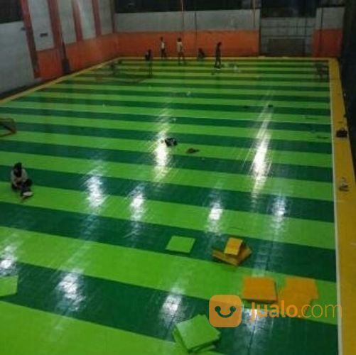 Jaring Dan Lantai Interlock Lapangan Futsal Komplit Dengan Gawang