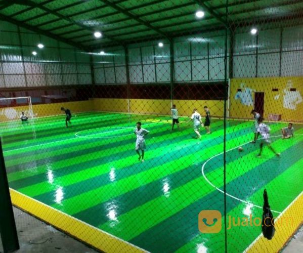 Jaring Dan Lantai Interlock Lapangan Futsal Komplit Dengan Gawang