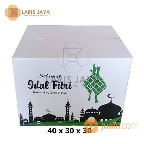 Kardus Parcel Lebaran / Box Idul Fitri 40 X 30 X 30 Cm - Putih
