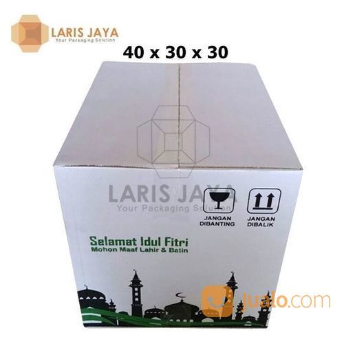 Kardus Parcel Lebaran / Box Idul Fitri 40 X 30 X 30 Cm - Putih