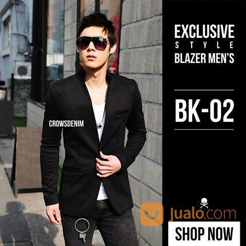 Blazer Black Korean Style, Outfit Shanghai Bk02