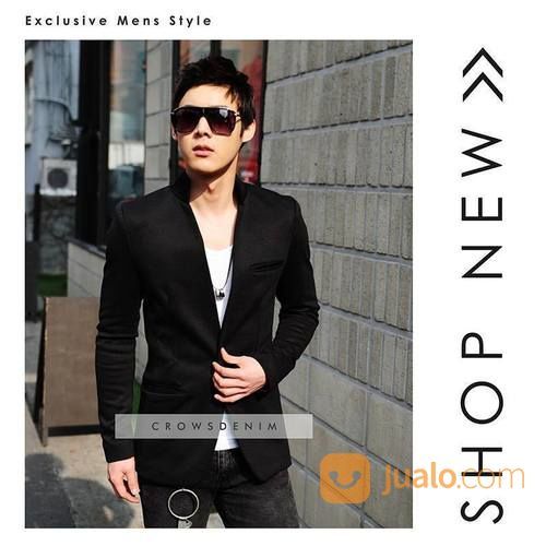 Blazer Black Korean Style, Outfit Shanghai Bk02
