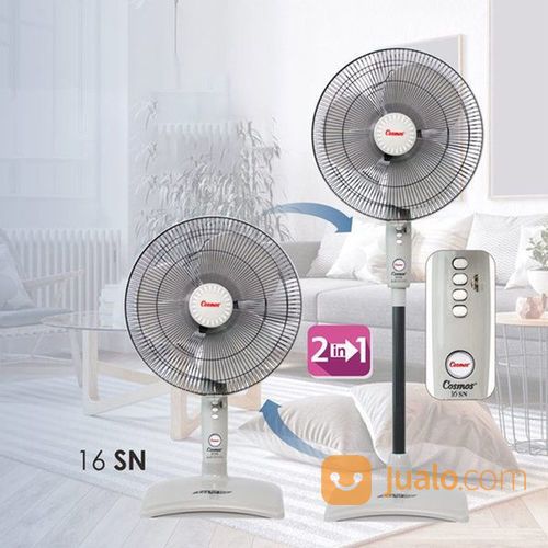 Kipas Angin Stand Fan Cosmos 16-SN 2in1 Kipas Berdiri Dan Duduk
