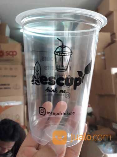 Sablon CUP PET 16oz Sablon Logo