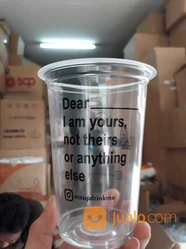 Sablon CUP PET 16oz Sablon Logo