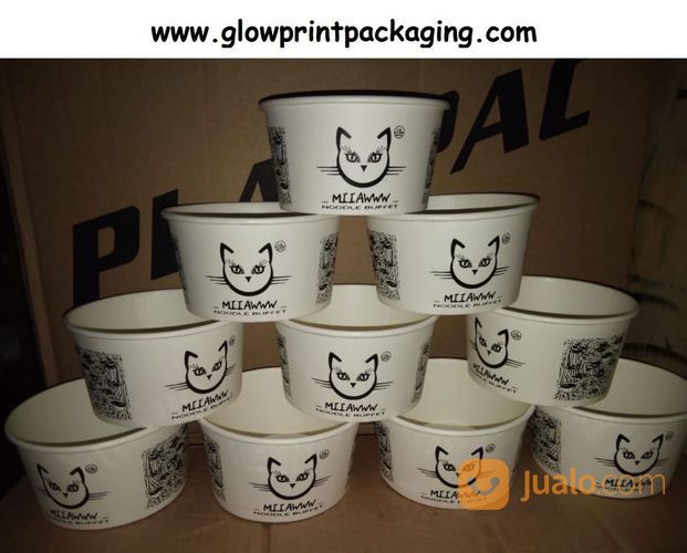 Cetak Logo Cup Plastik PAPER BOWL 360ml