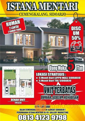 PERUMAHAN ISTANA MENTARI SIDOARJO CEMENGKALANG MURAH DAN STRATEGIS