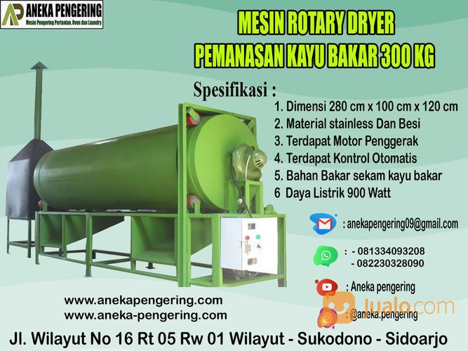 Mesin Pengering Padi / Rotary Dryer Kapasitas 300 Kg Tipe Sekam