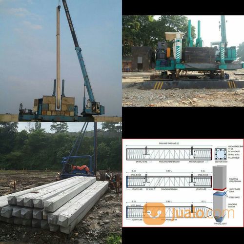 Pancang Paku Bumi, Alat In Jack Hydraulic, Diesel Hammer, Drop Hammer, Tiang Beton Pracetak K500.