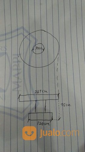 Meja Kayu Bundar Meeting Kantor Diameter 2,3 Meter