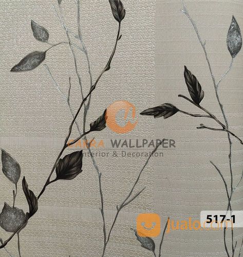 Wallpaper Dinding PREMIUM Motif Daun Salur De Cafe 19