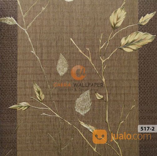 Wallpaper Dinding PREMIUM Motif Daun Salur De Cafe 19