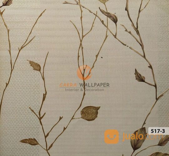Wallpaper Dinding PREMIUM Motif Daun Salur De Cafe 19