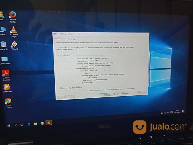 DELL LATITUDE E7240 Layar Sentuh Core I5 Gen4 Ram 8/128 SSD