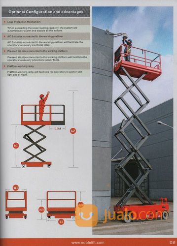 Tangga Hidrolik Model Gunting Scissor Lift Elektrik 12 Meter Hingga 16 Meter