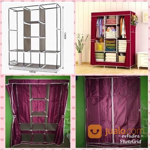 IND MAKASSAR | Lemari Portable Jumbo Marun Polos