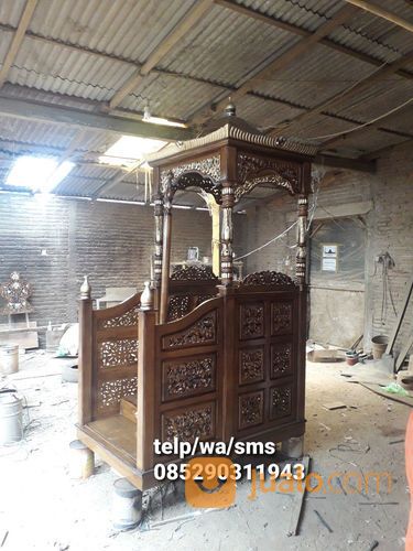 Mimbar Masjid Ukir Jepara Model Tangga Murah