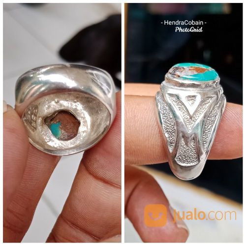 Natural Batu Cincin Pirus Persia Hijau 01
