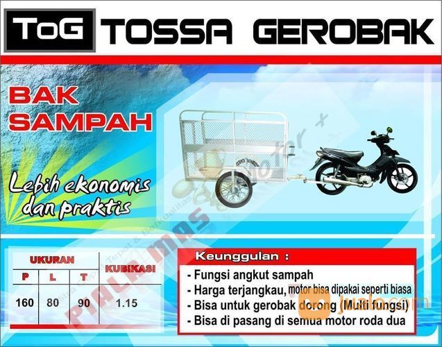 TOSSA Gerobak Gantol Bisa Dipasang Untuk Semua Motor Bebek Dan Laki Termasuk Matik