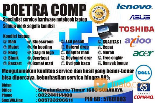 POETRA COMP-SPECIALIST SERVICE LAPTOP SEMUA MERK REKOMENDASI SERVICE CENTER