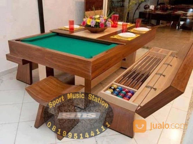 Paket Meja Billiard 7Ft, Penutup & Kursi Penyimpanan Aksesoris Biliar