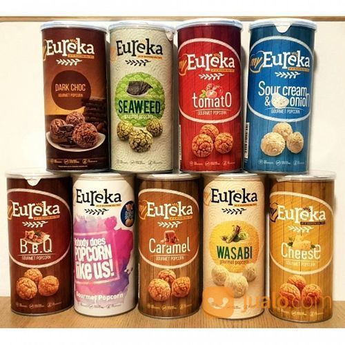EUREKA Popcorn 70 Gr Pack Kaleng Besar Impor Malaysia Snack Khas Pop Corn