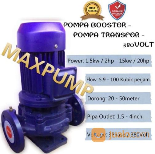 Mesin Pompa Air Dorong Booster Pump Pompa Transfer Pendorong Air 4Hp