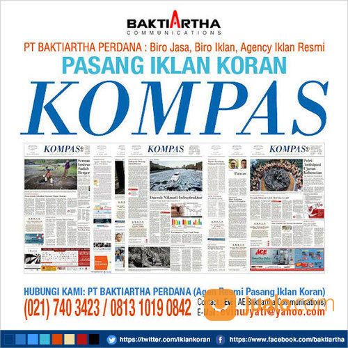 PASANG IKLAN KOMPAS, POSKOTA Dan KORAN SELURUH INDONESIA