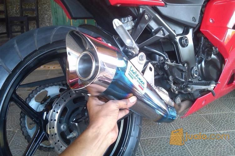 Knalpot Ninja 250/Fi-Carbu-Mono,Cb-Cbr,R15-R25,Scorpion,Mt-25 Leovince Cobra Blue-So