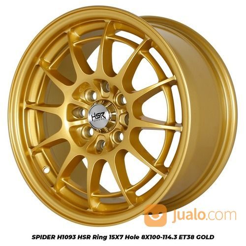 Velg Murah SPIDER H1093 HSR R15X7 H8X100-114,3 ET38 GOLD