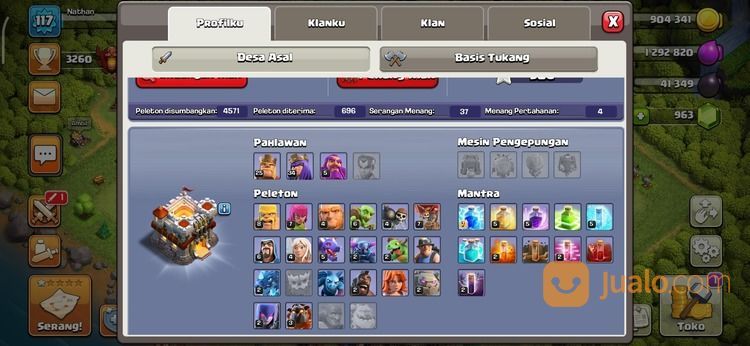 CLASH OF CLANS AKUN COC TH 10 DAN TH 11 MAX