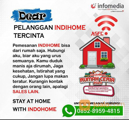 Pendaftaran Pasang Baru IndiHome Dari Rumah