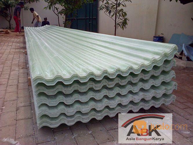 Atap Fiberglass Gelombang Kecil Tebal 1.0mm +Jasa Pasang(Harga Sendiri)