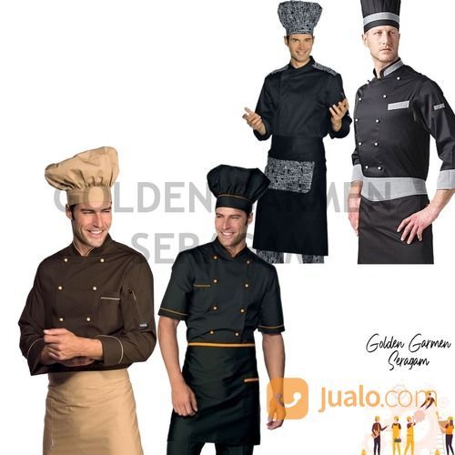 BAJU KERJA CHEF SERAGAM KOKI REST0RAN CAFE - GOLDEN GARMEN SERAGAM