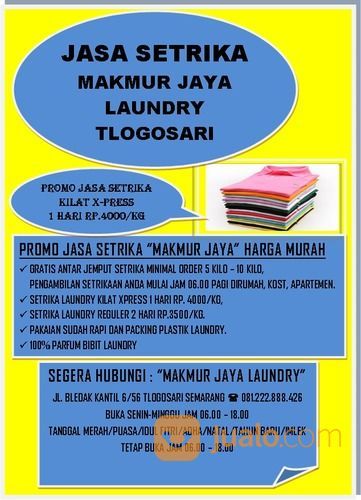 MAKMUR JAYA LAUNDRY TLOGOSARI SEMARANG ""GRATIS ANTAR JEMPUT LAUNDRY MINIMAL ORDER 5 KG""