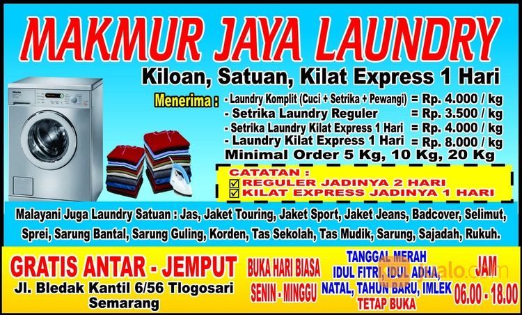 MAKMUR JAYA LAUNDRY TLOGOSARI SEMARANG ""GRATIS ANTAR JEMPUT LAUNDRY MINIMAL ORDER 5 KG""