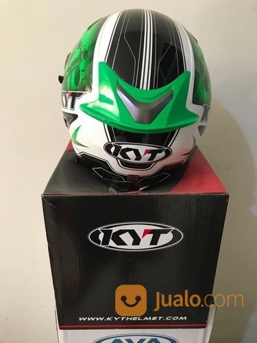 Helm KYT Vendetta 2 Putih Hijau GP Cruise White Green Fluo