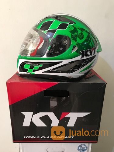Helm KYT Vendetta 2 Putih Hijau GP Cruise White Green Fluo