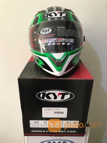 Helm KYT Vendetta 2 Putih Hijau GP Cruise White Green Fluo
